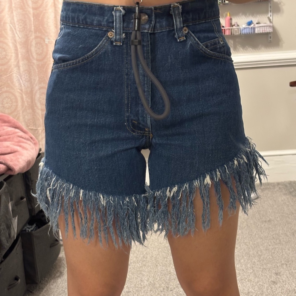 60's-80's Vintage Boho Western Denim Levis Orange Tab 30/34 Mom Shorts XS Small - Picture 9 of 10
